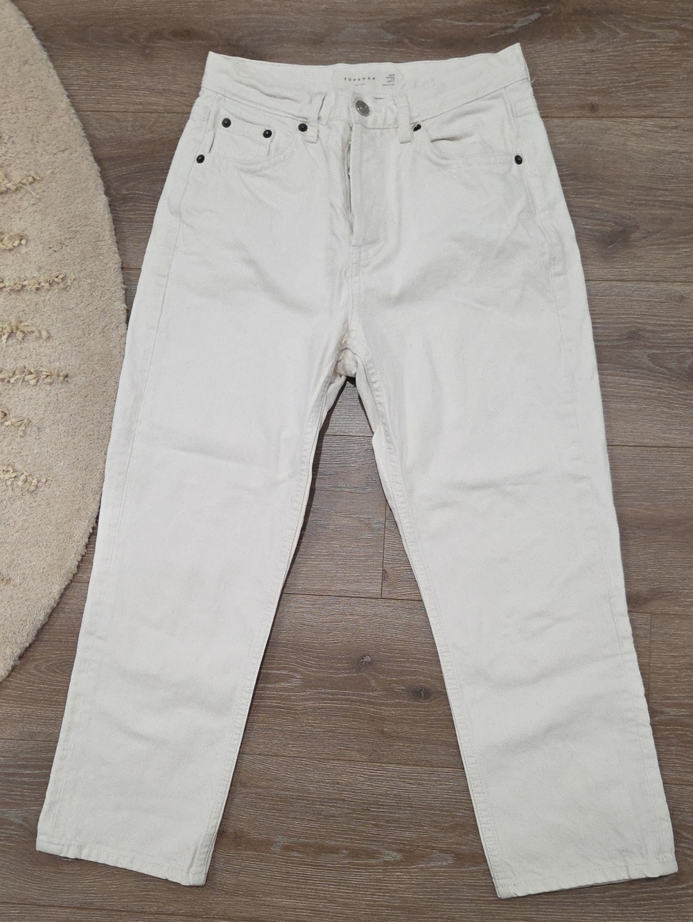 Topshop Off-White Editor Petite Jeans